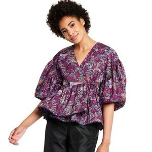 Kika Vargas x Target Floral Tie Wrap Ruffle Top